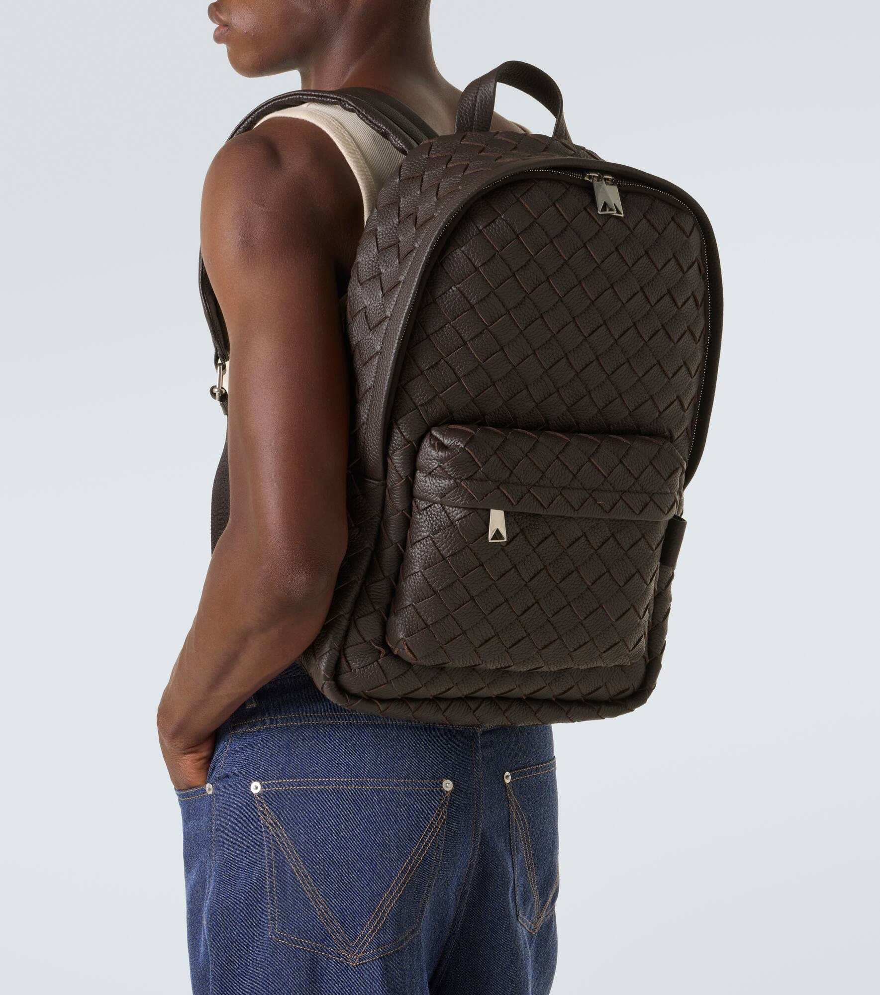 Intrecciato leather backpack - 3