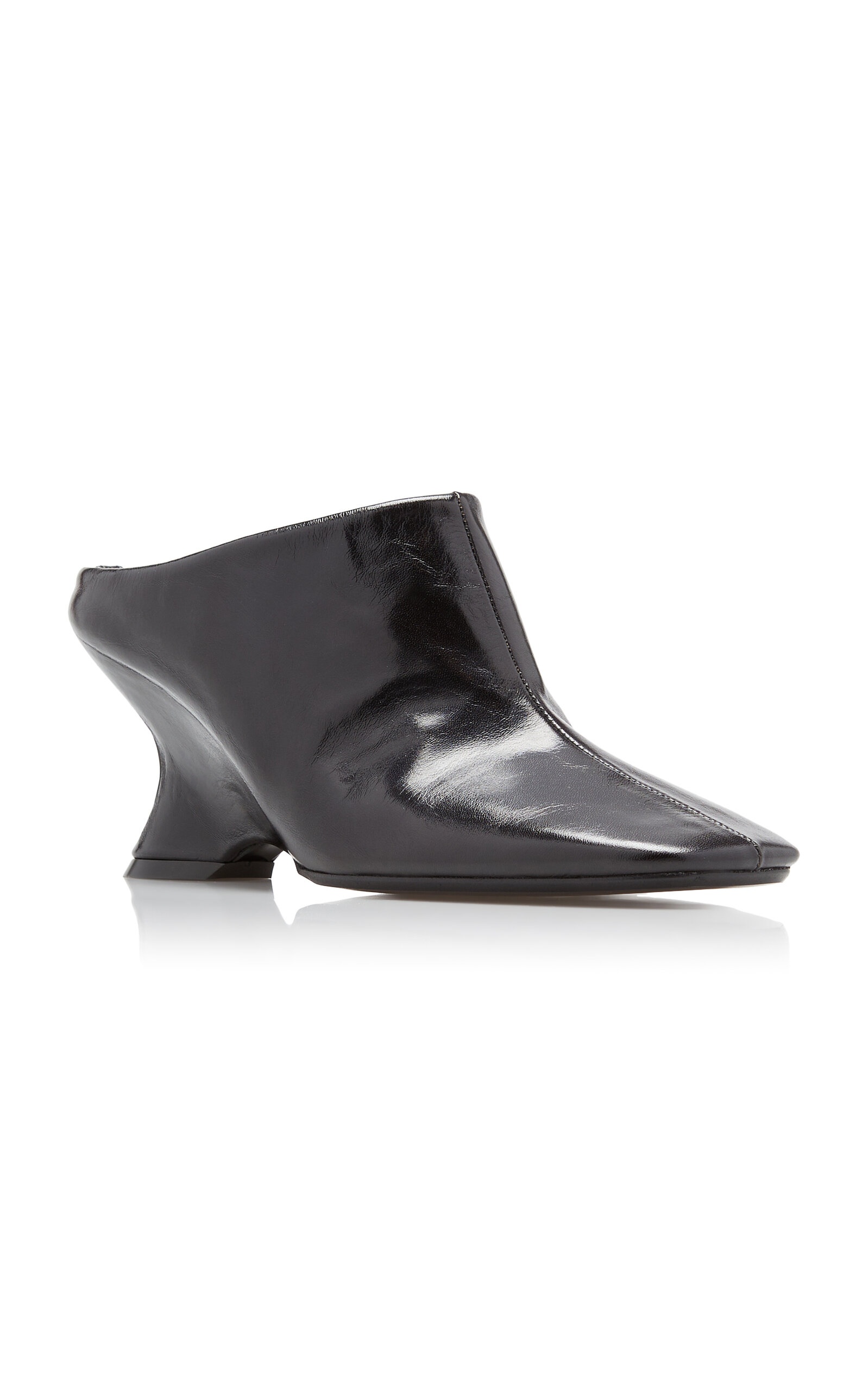 Glove Wedge Leather Mules black - 4