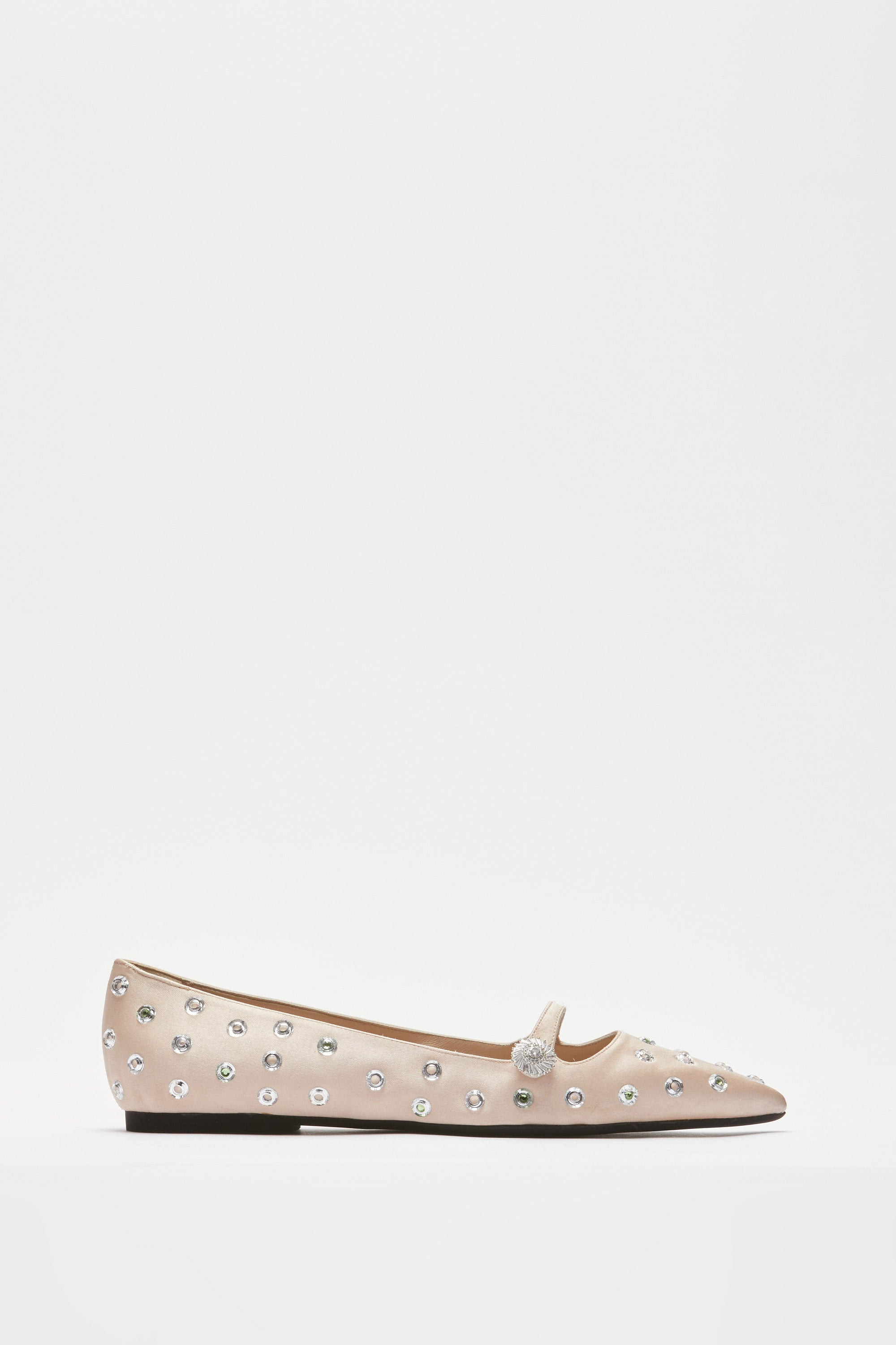 SATIN BALLERINAS WITH STUDS - 3