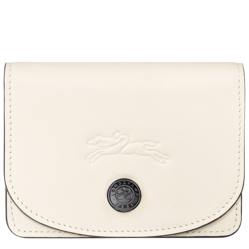 Le Pliage Xtra Card holder Ecru - Leather 1