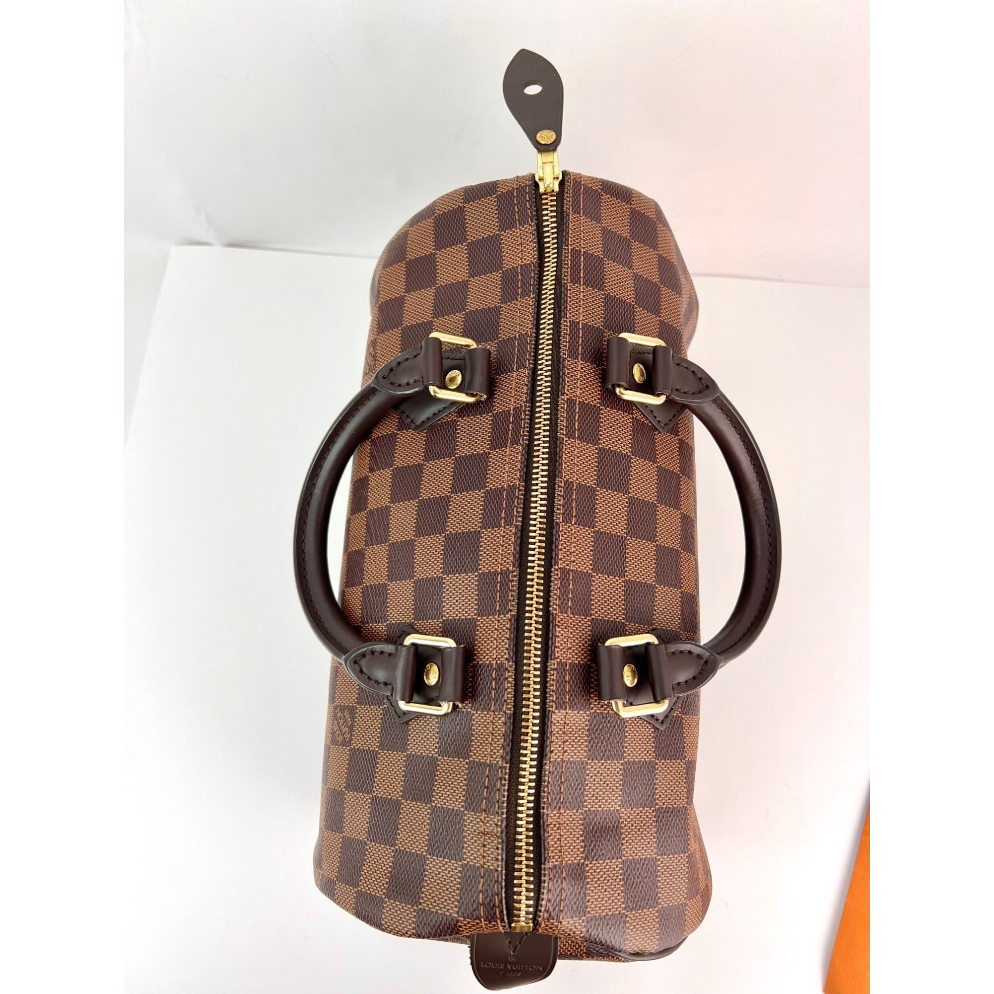 LOUIS VUITTON Speedy 30 Damier Ebene Hand Bag - 14