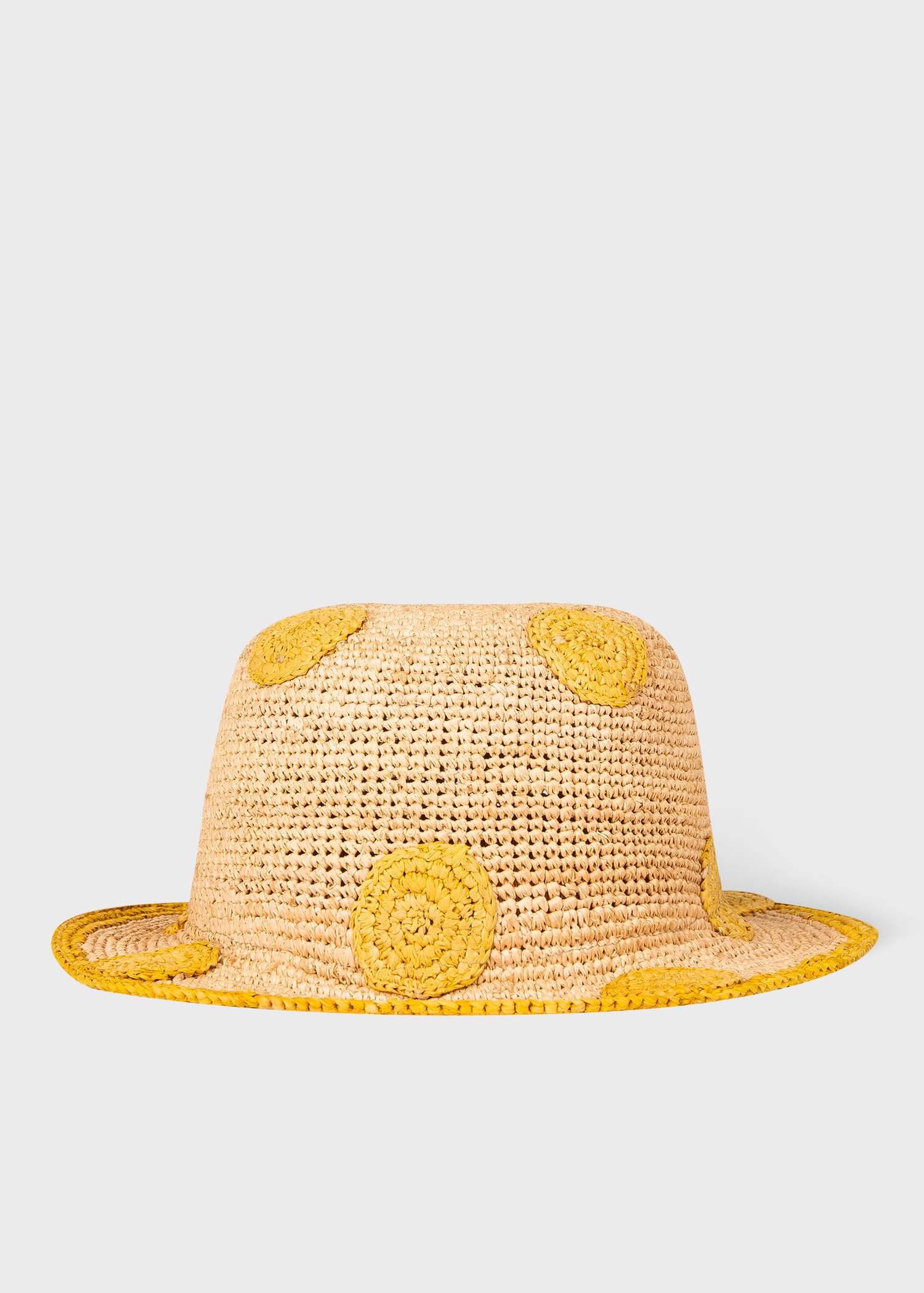 Polka Dot Raffia Sun Hat - 1