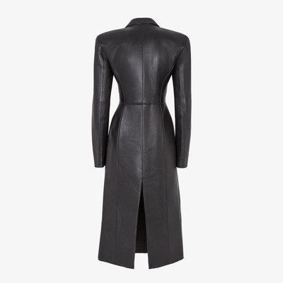 FENDI Black leather coat outlook