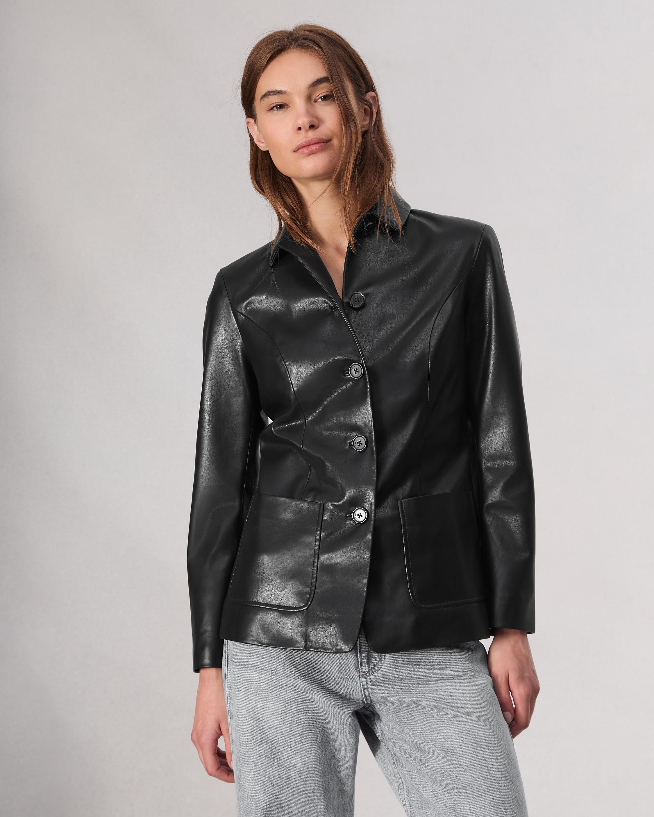 Drew Faux Leather Blazer - 2