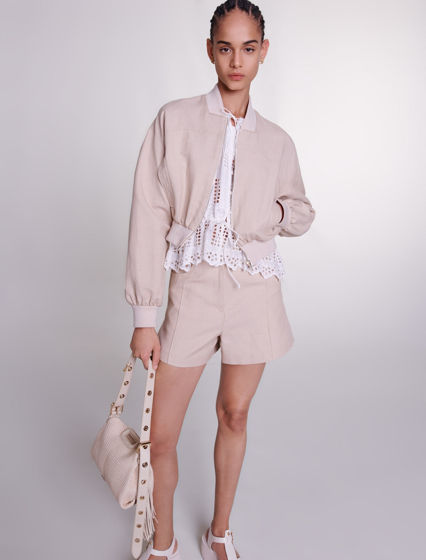 Cropped linen jacket - 6