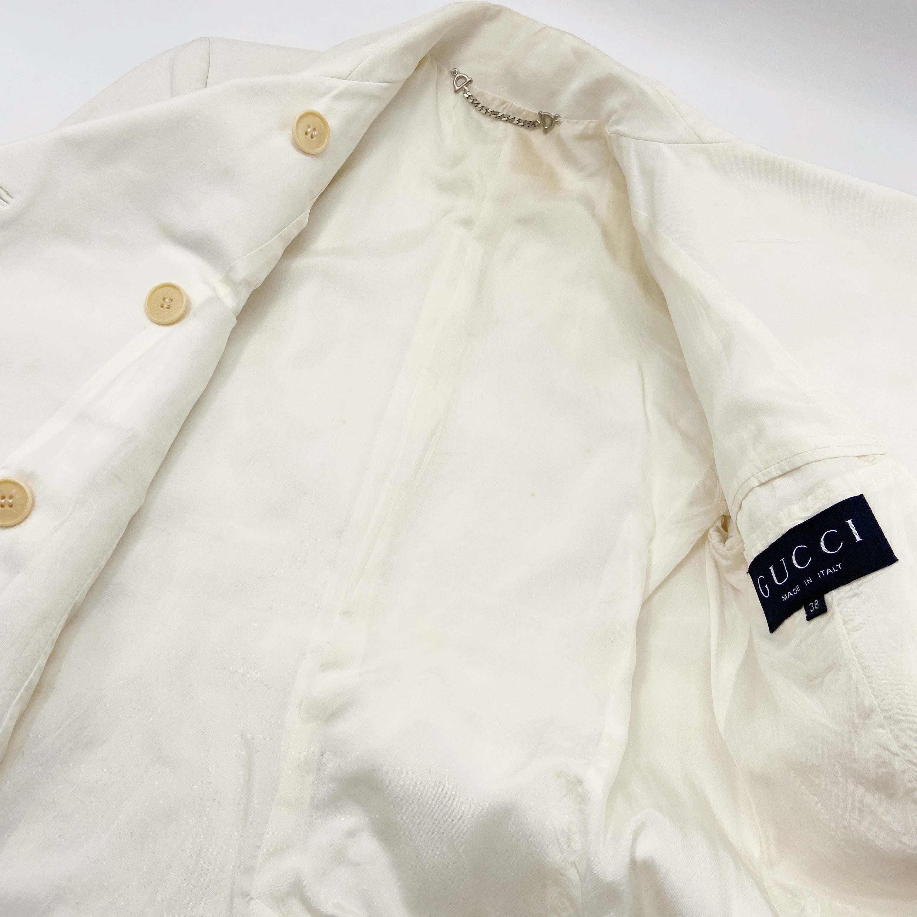 Gucci Spring 1996 Tom Ford Double-Breasted White Short Coat 38 - 15