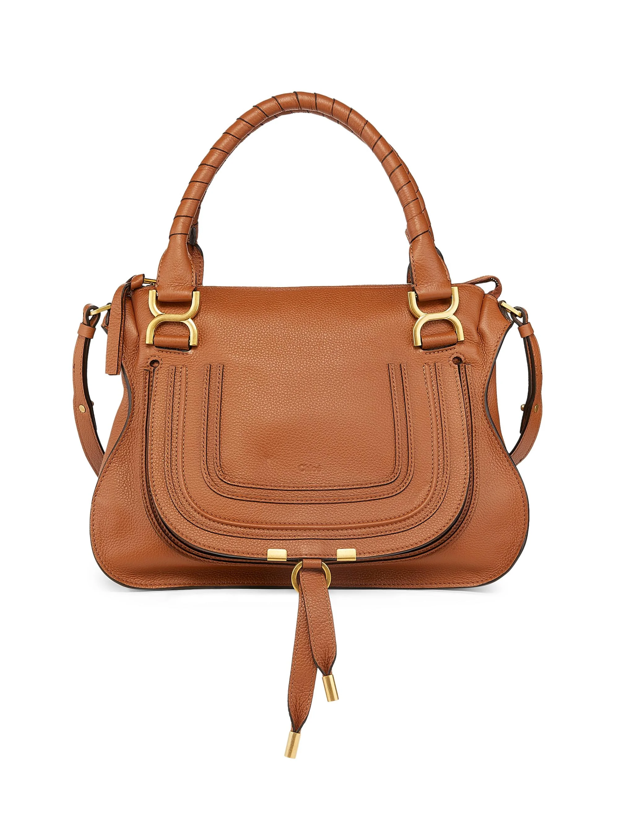 Women's Medium Marcie Leather Satchel - Tan - 1