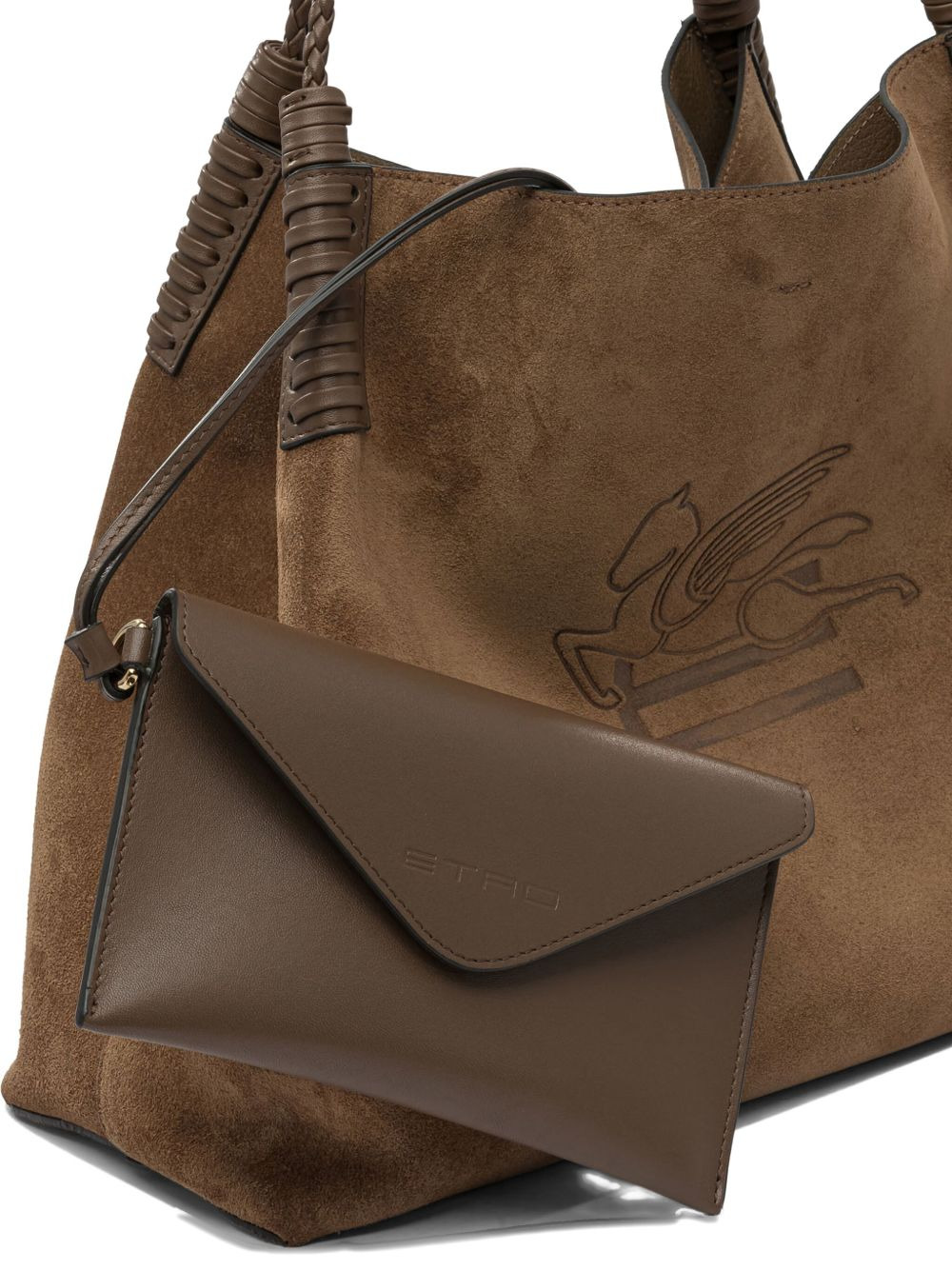 medium Libra braided-handle suede tote bag - 5