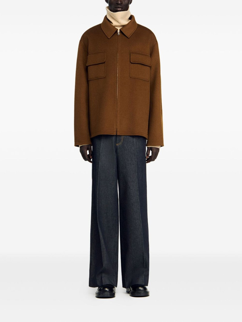 Sandro zip-front patch-pocket jacket outlook