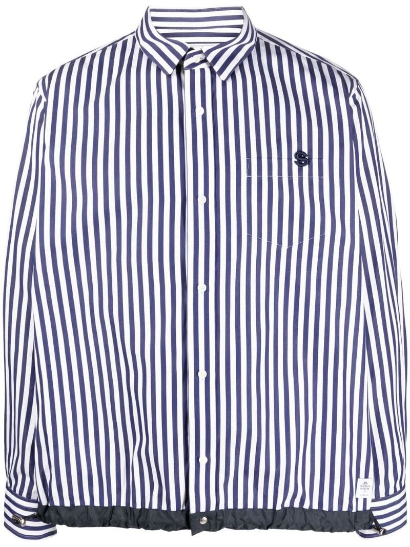 raised-logo striped shirt - 1