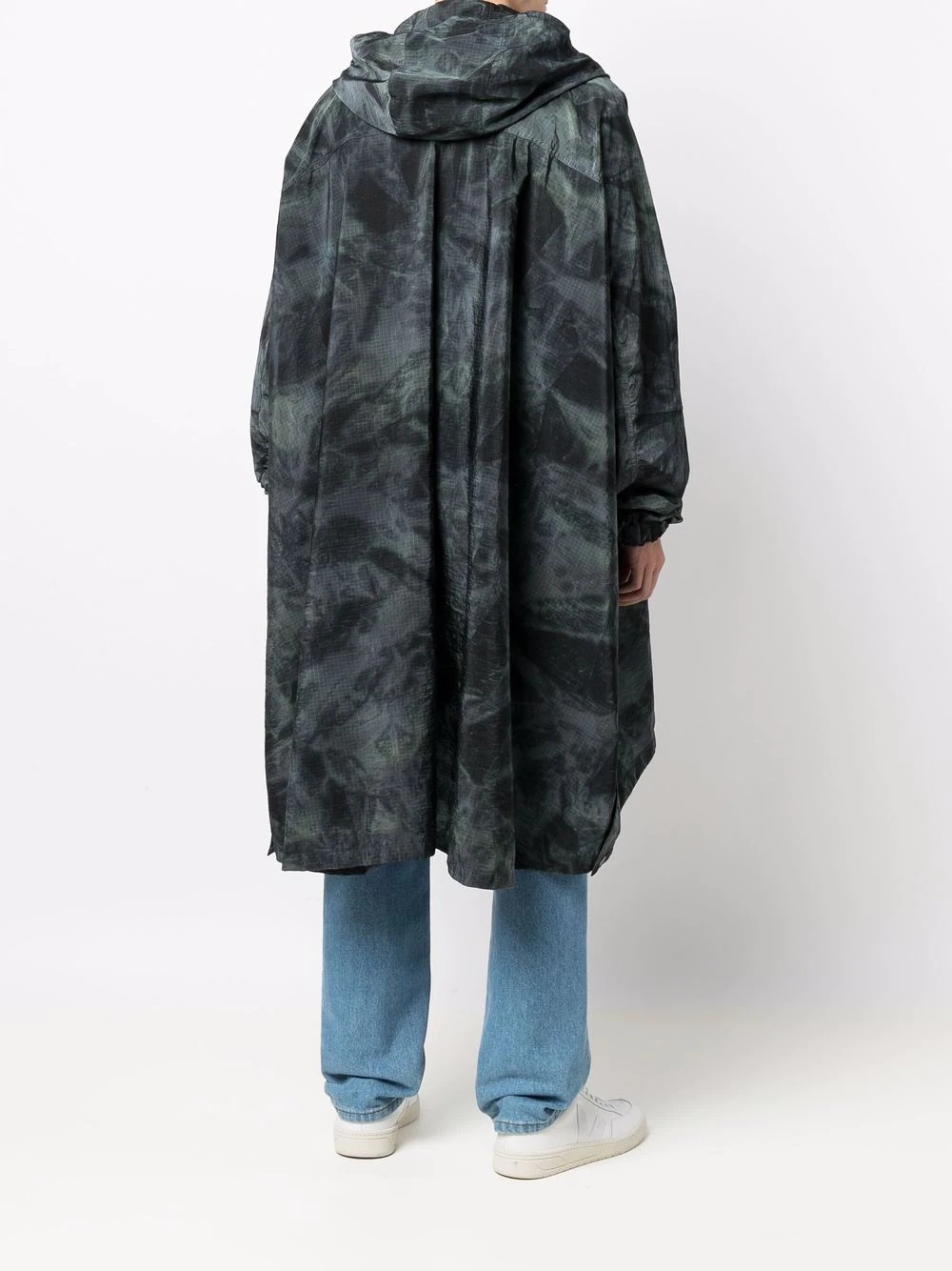 MIST tie-dye cape raincoat - 4