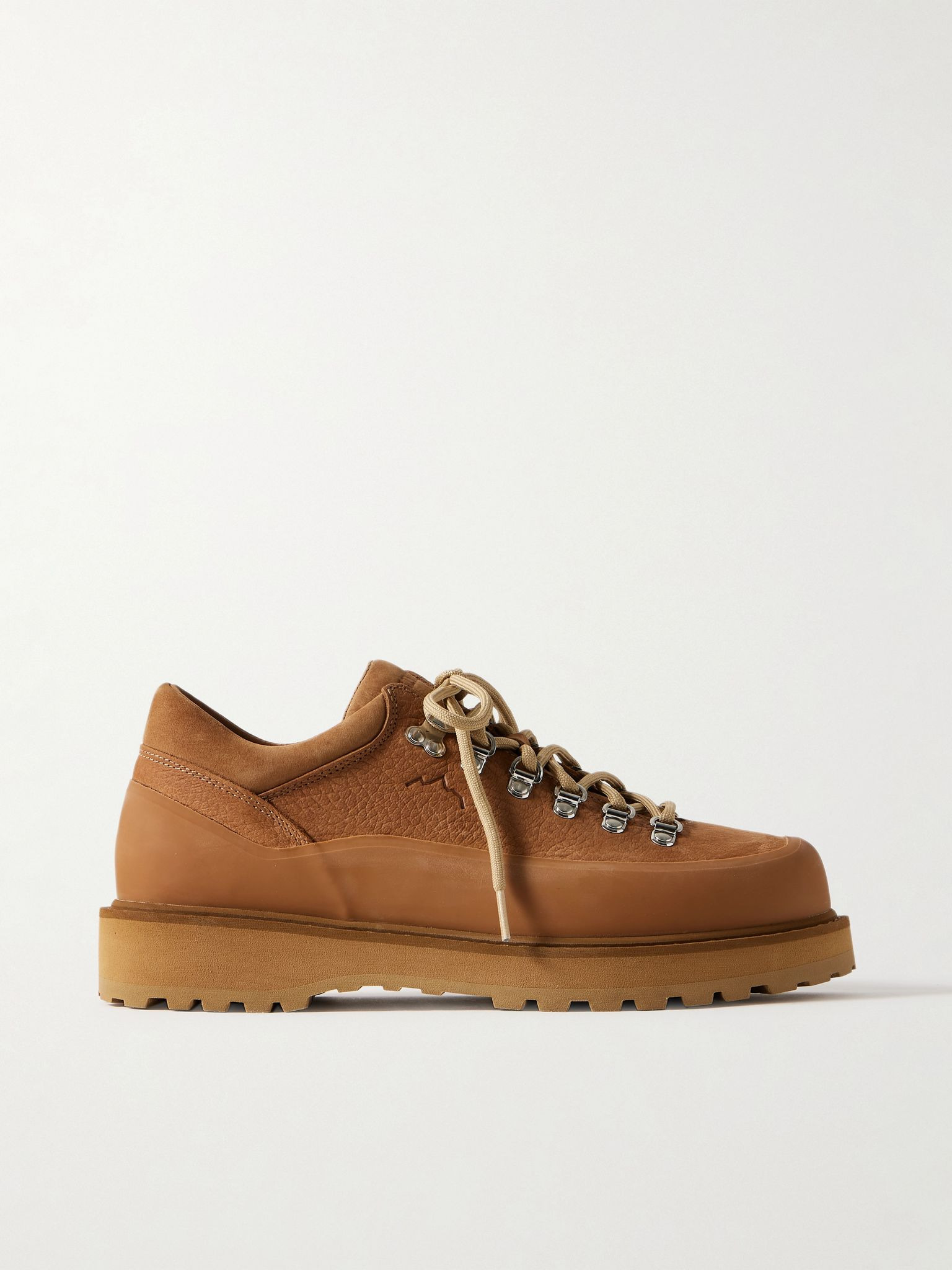Cornaro Gomma Rubber and Nubuck-Trimmed Full-Grain Leather Sneakers Tan - 1