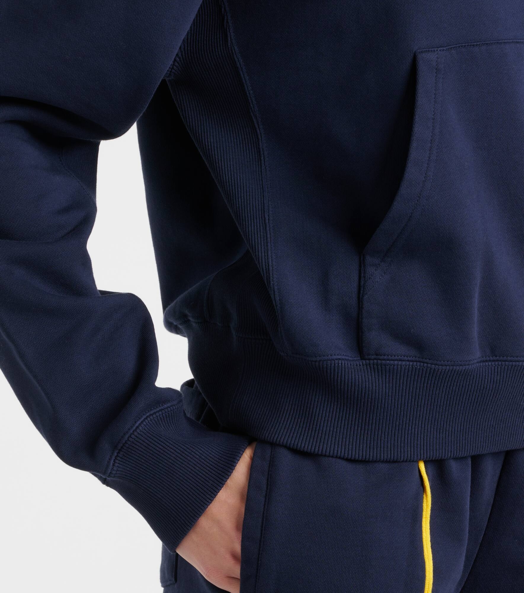 Anchor embroidered cropped cotton hoodie - 5