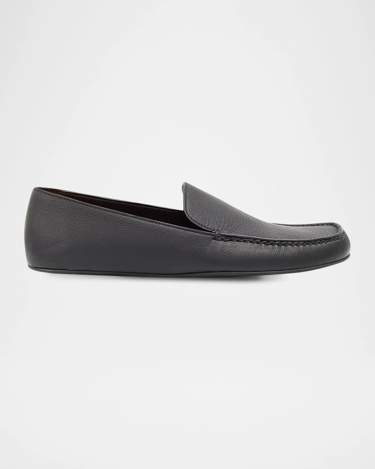 Leo Grained Leather Slippers - 1