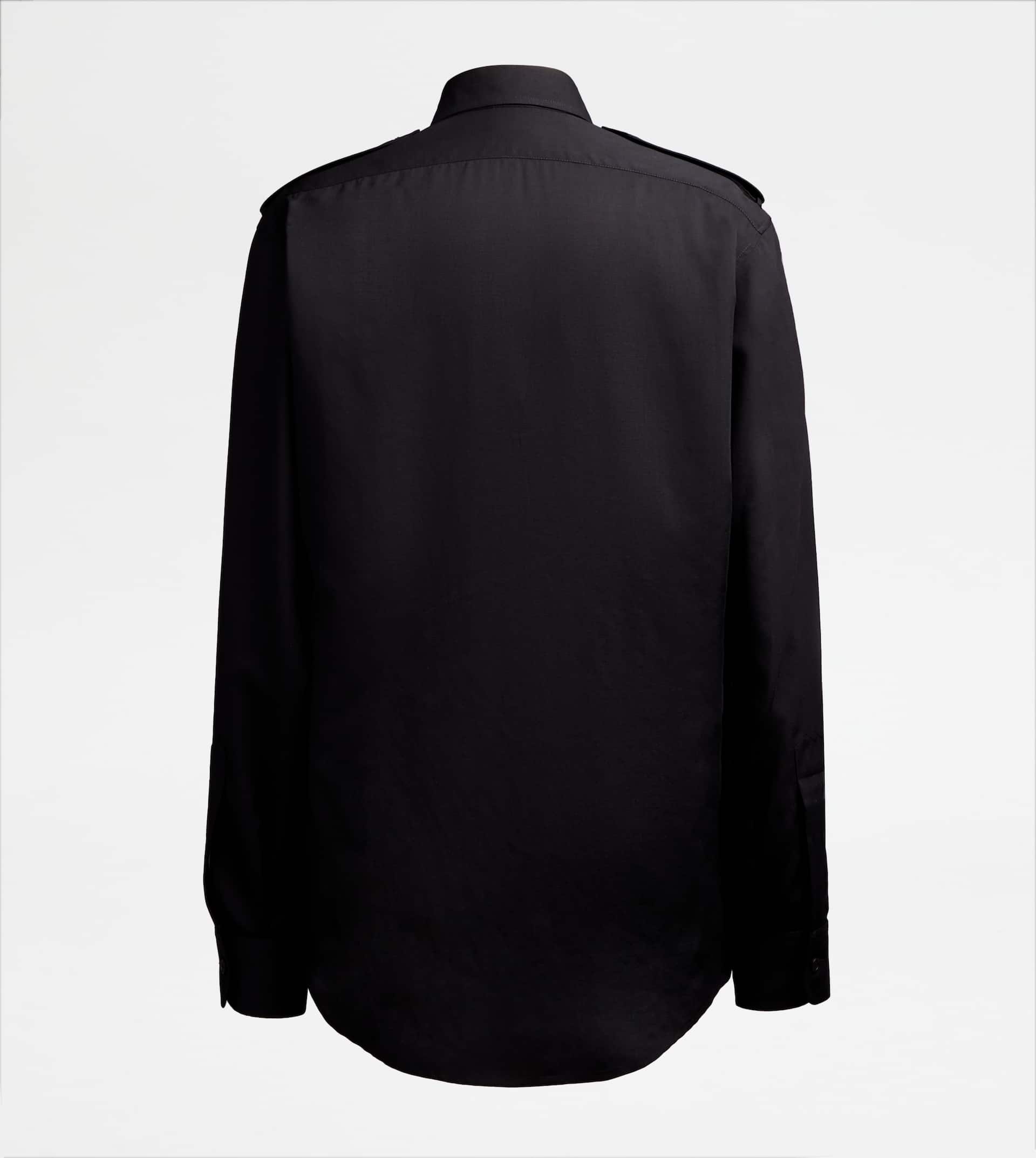 SHIRT IN WOOL - BLACK - 6