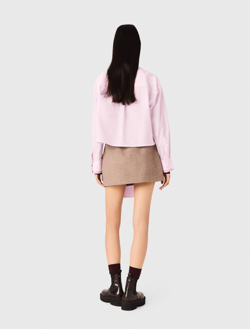 Short shirt with pussy bow 4