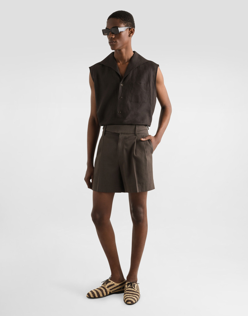 Dolce & Gabbana Cotton gabardine shorts with double darts outlook