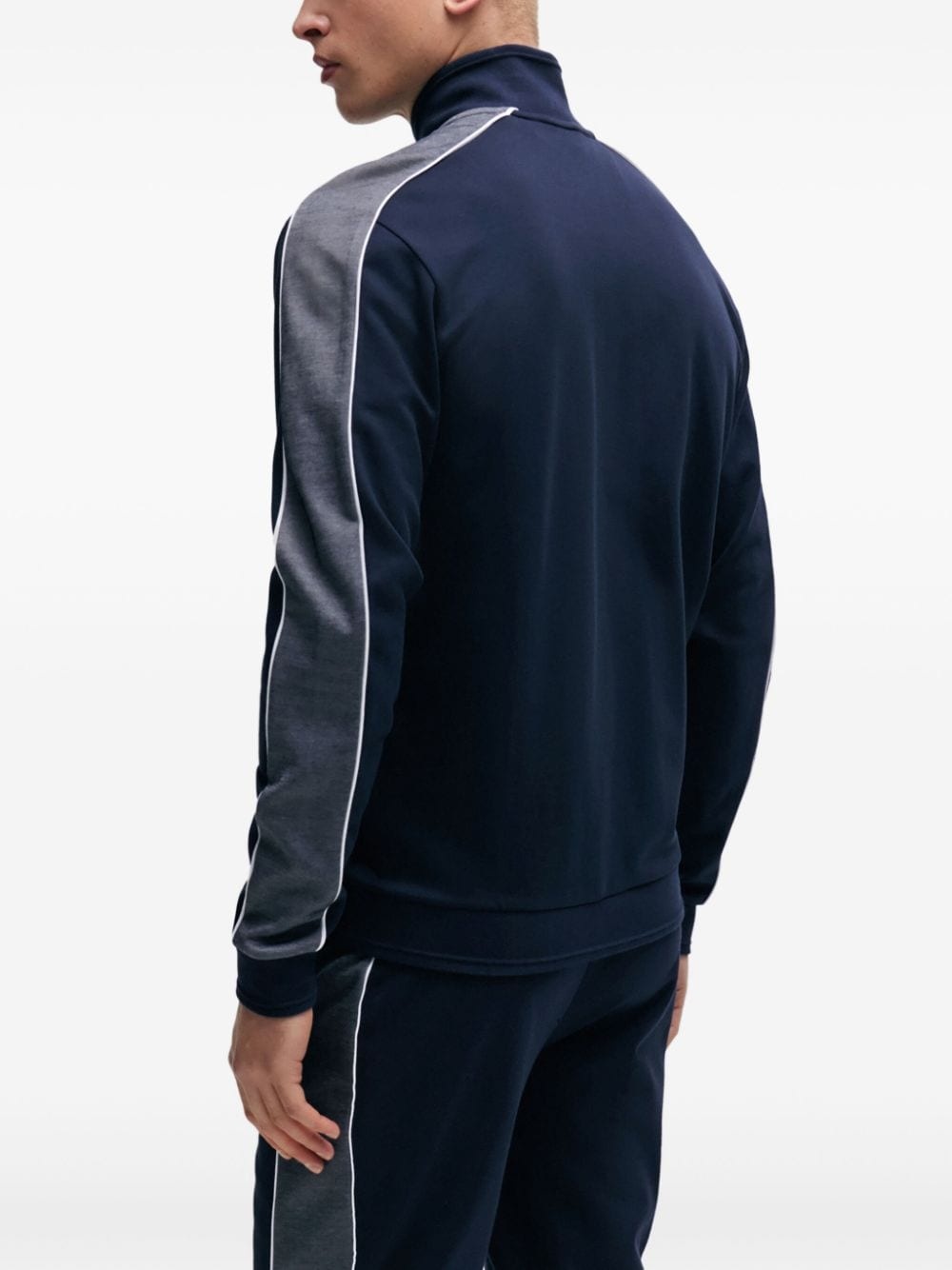 logo-print zip-up cardigan - 3