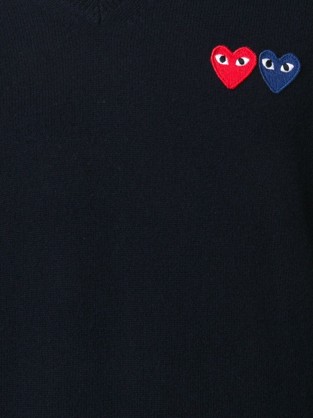 brand logo V neck jumper - 5