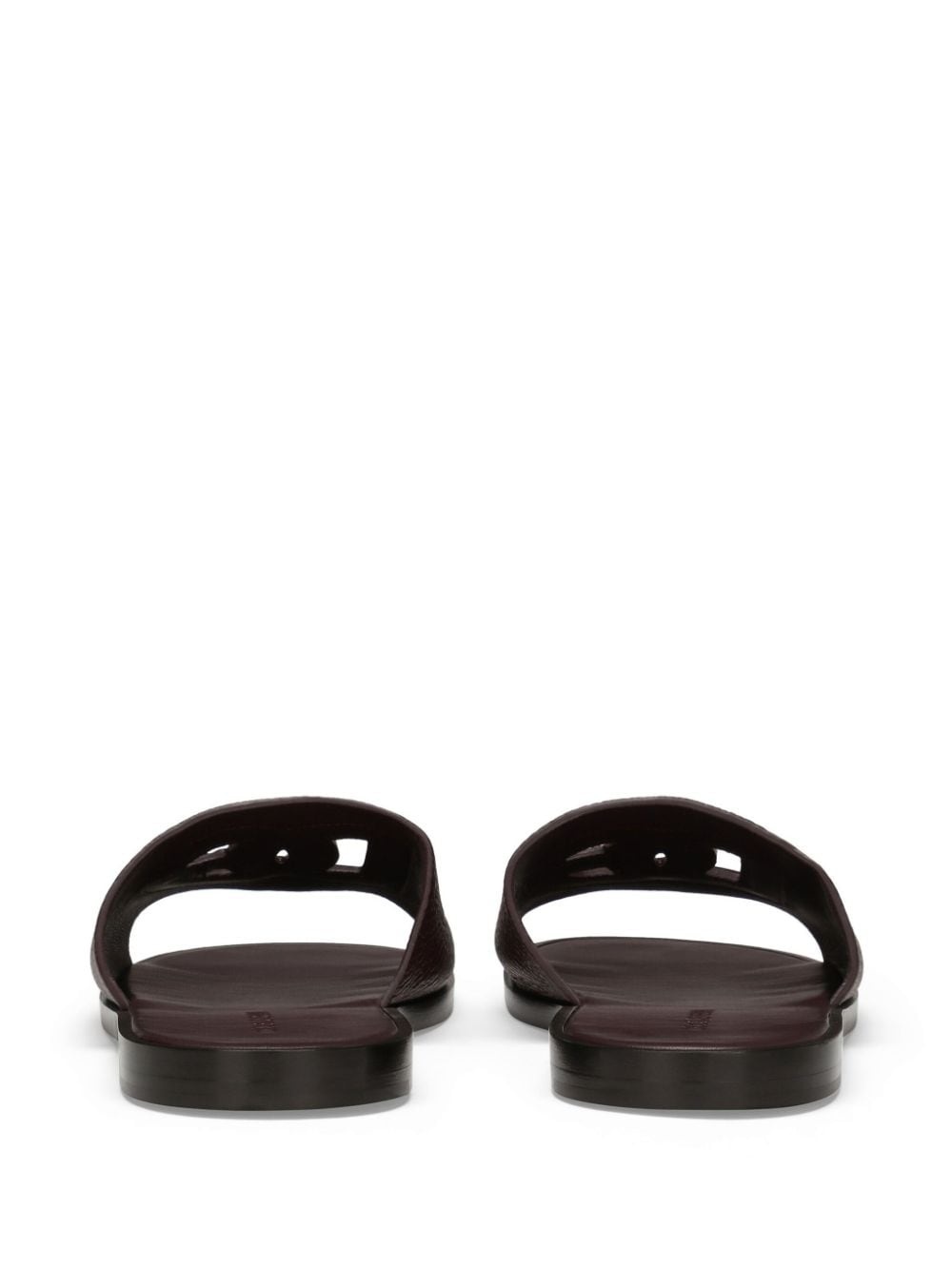 logo-embellished deerskin slides - 3