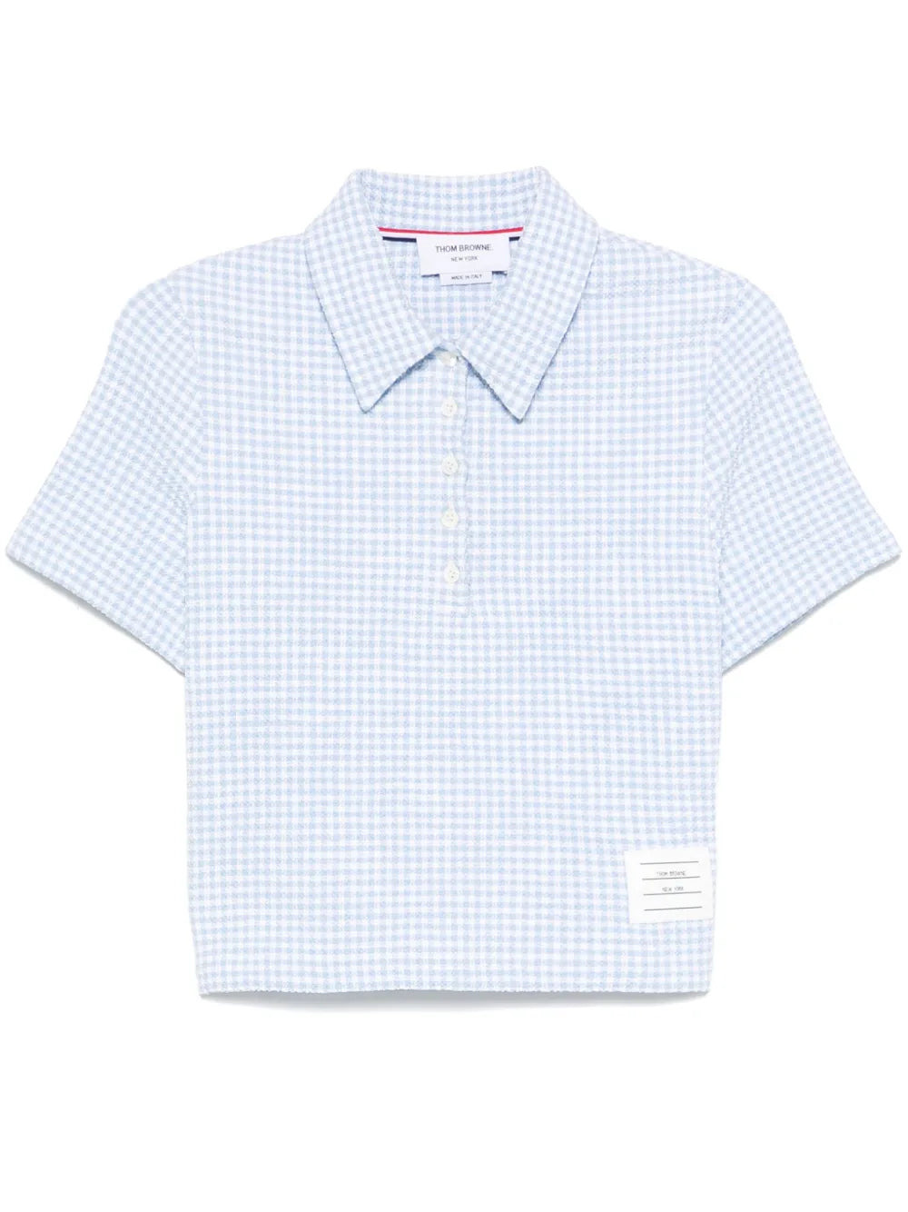 Short Sleeve Polo In Gingham Check - 1