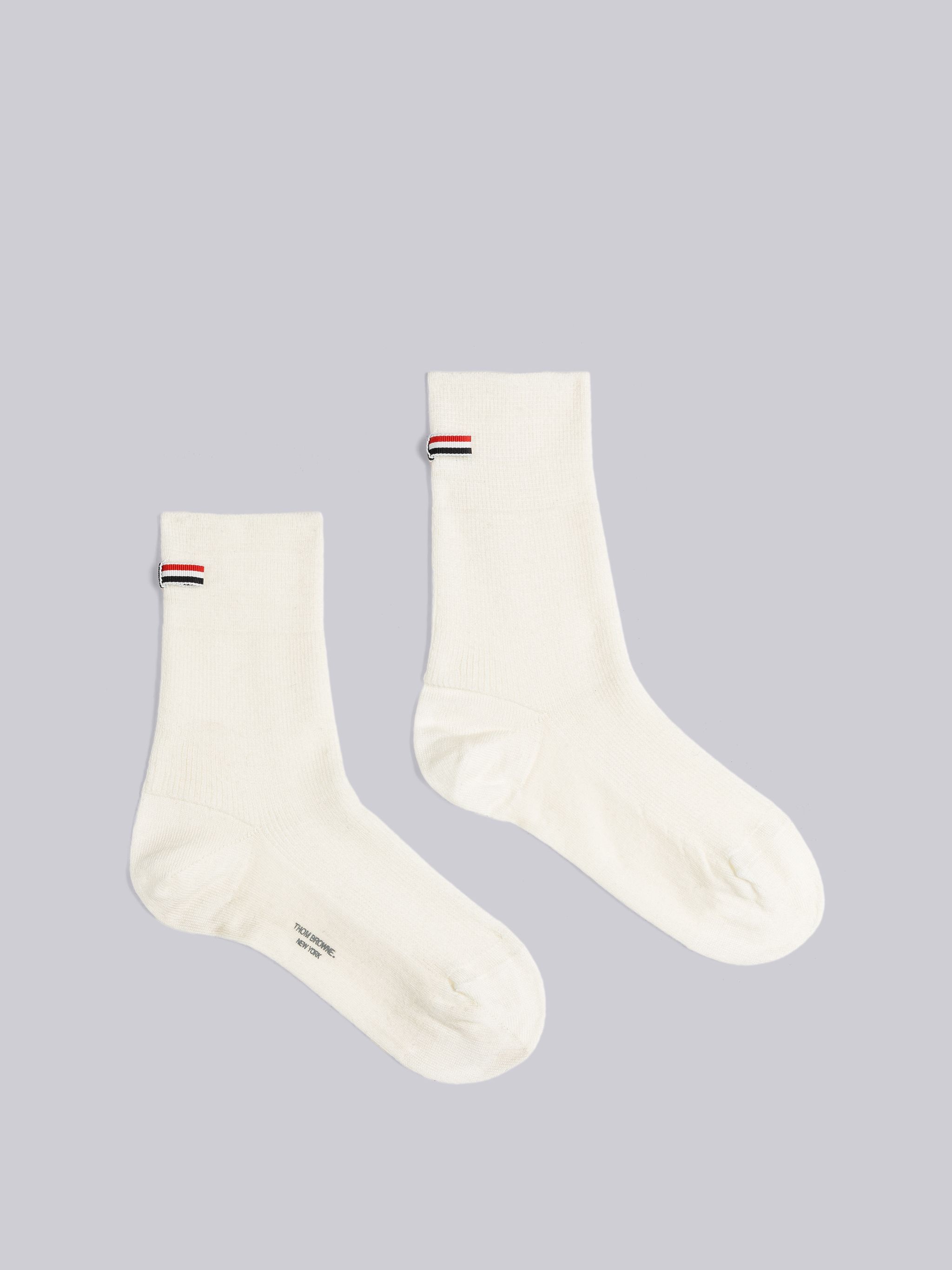 Washable Wool Rib Stitch Bow Crew Sock - 1