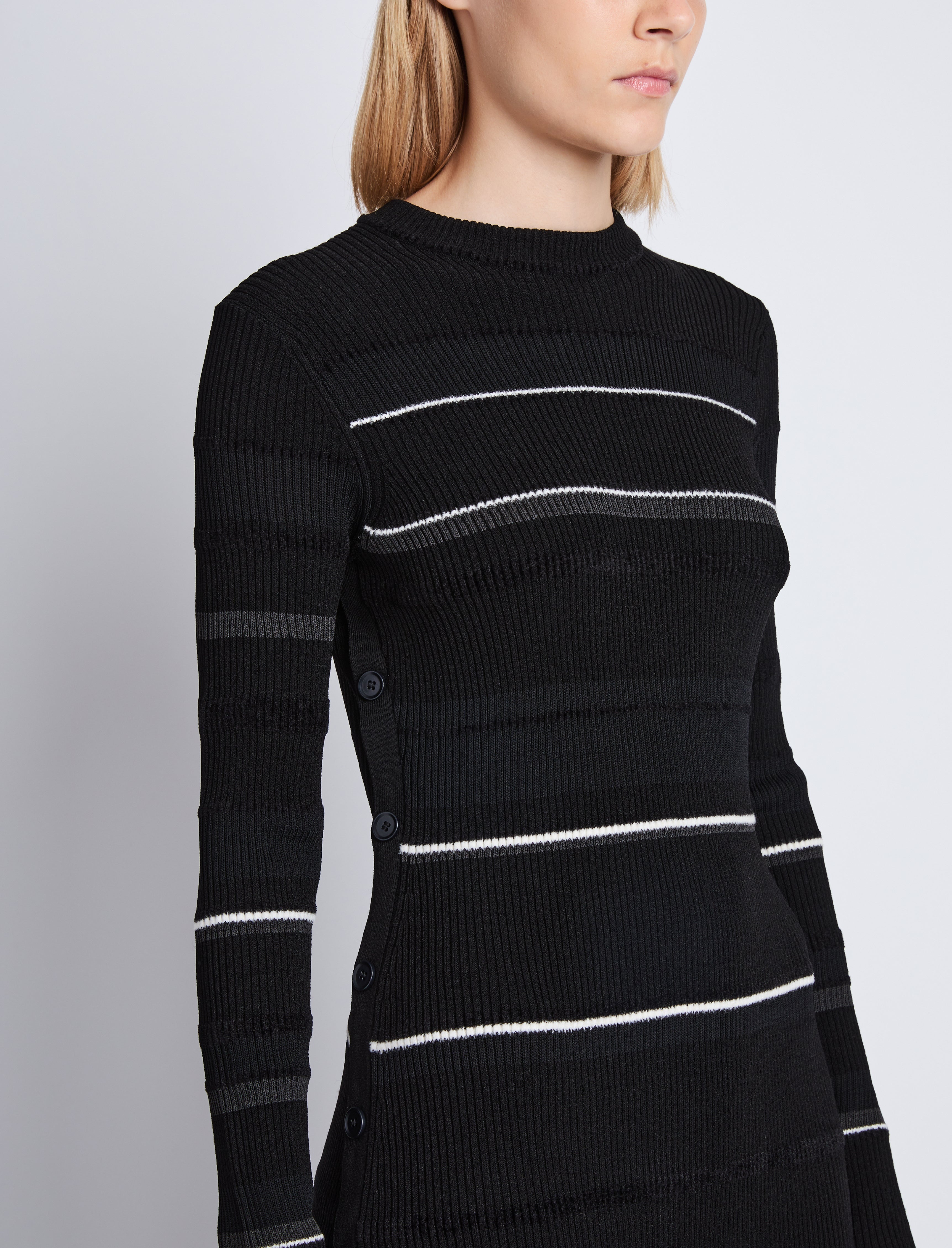 Rachel Dress in Textured Striped Knit - 5