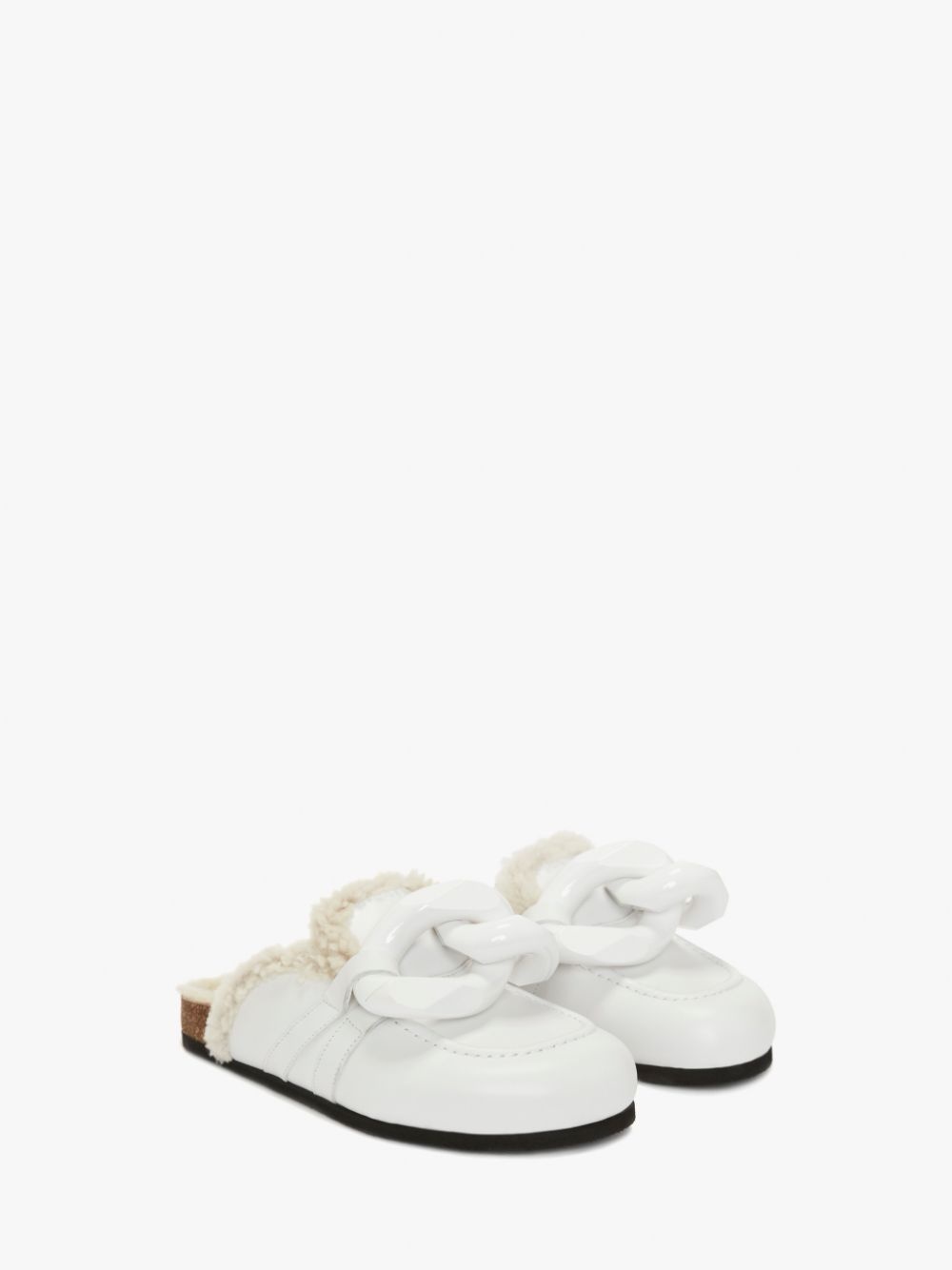 WOMEN’S SHEARLING CHAIN LOAFER MULES - 2