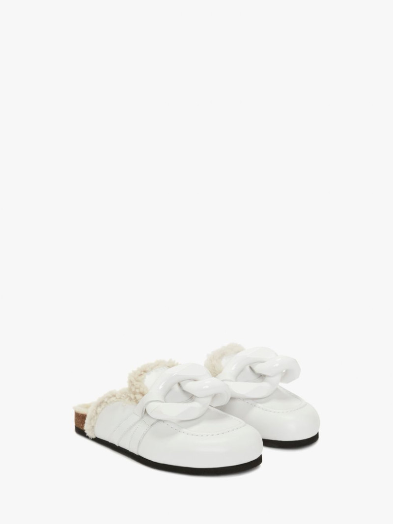 JW Anderson WOMEN’S SHEARLING CHAIN LOAFER MULES outlook