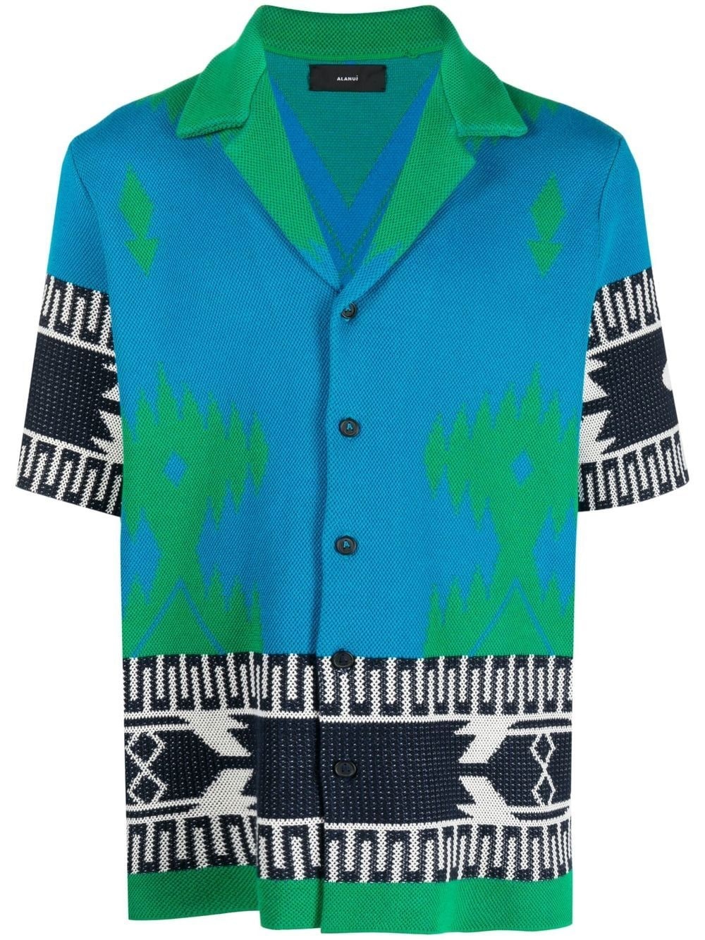 patterned intarsia-knit shirt - 1