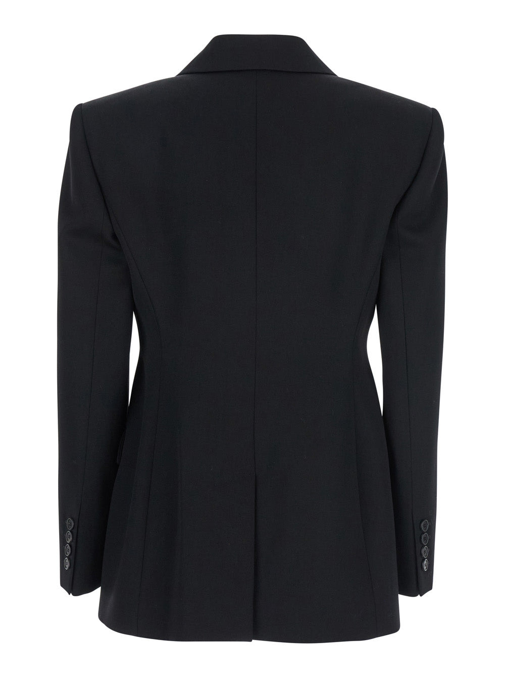 Givenchy Women Black Double-Breasted Jacket With Peak Revers In Wool Woman - 2