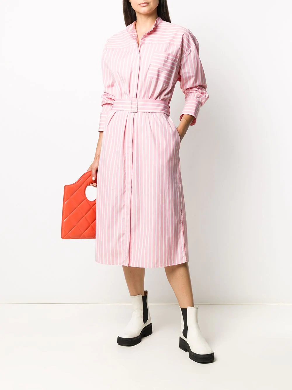 stripe-print cotton dress - 2