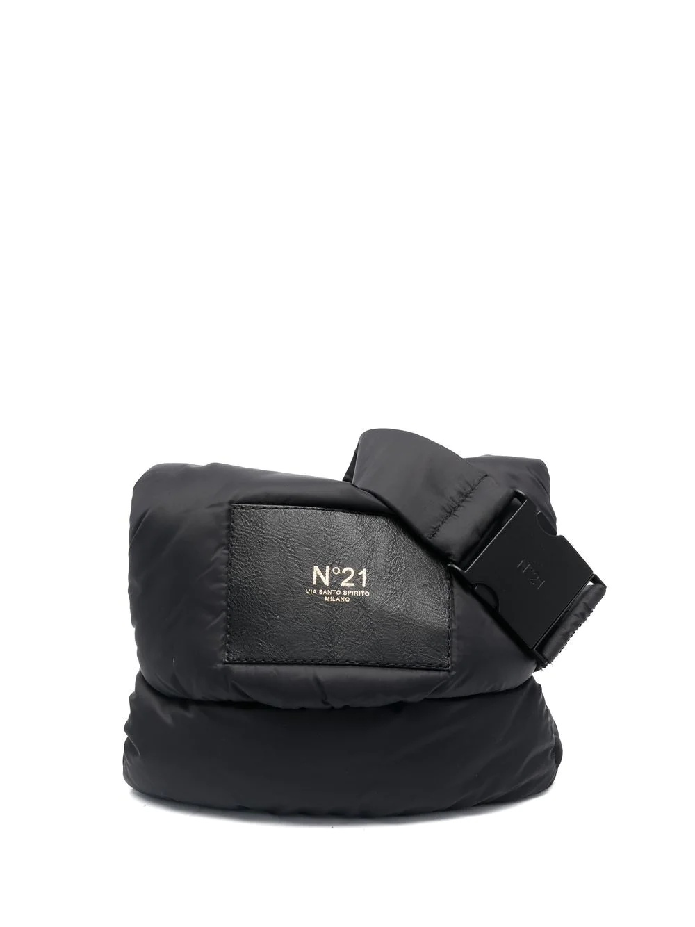 logo-patch padded belt bag - 1