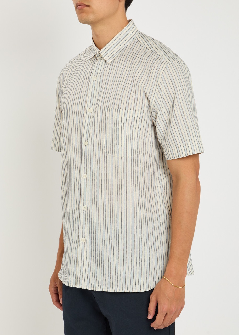 Sunspel Striped Embroidered Cotton Shirt - 2