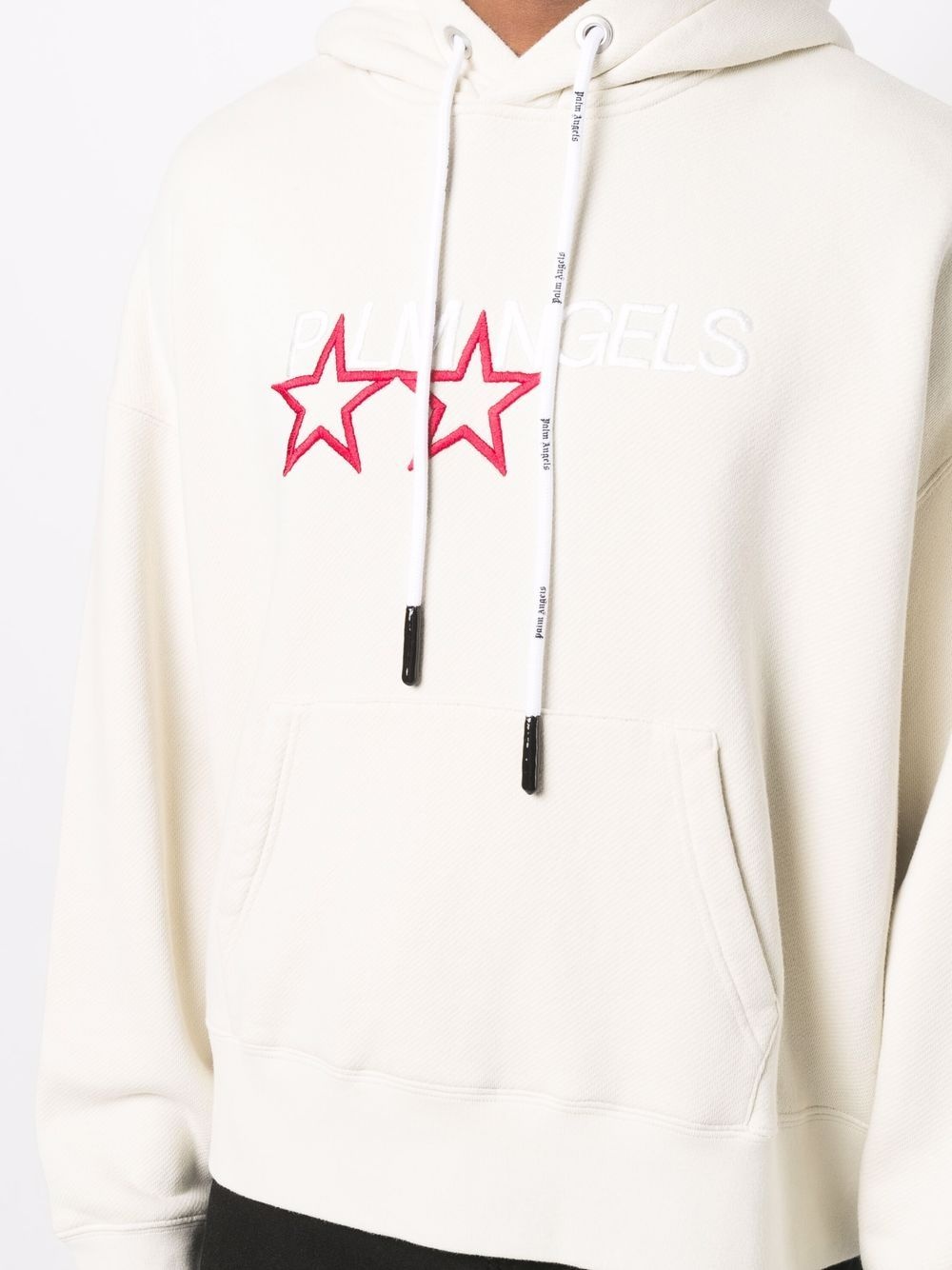 logo-embroidered cotton hoodie - 5