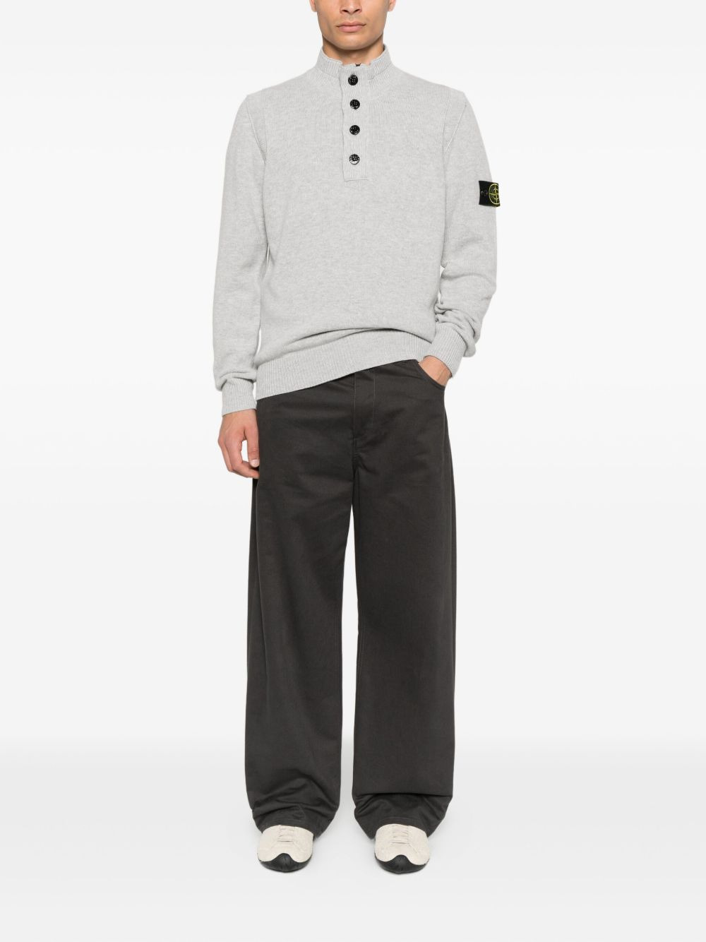 5100040 button-fastening patch-pocket sweater - 2