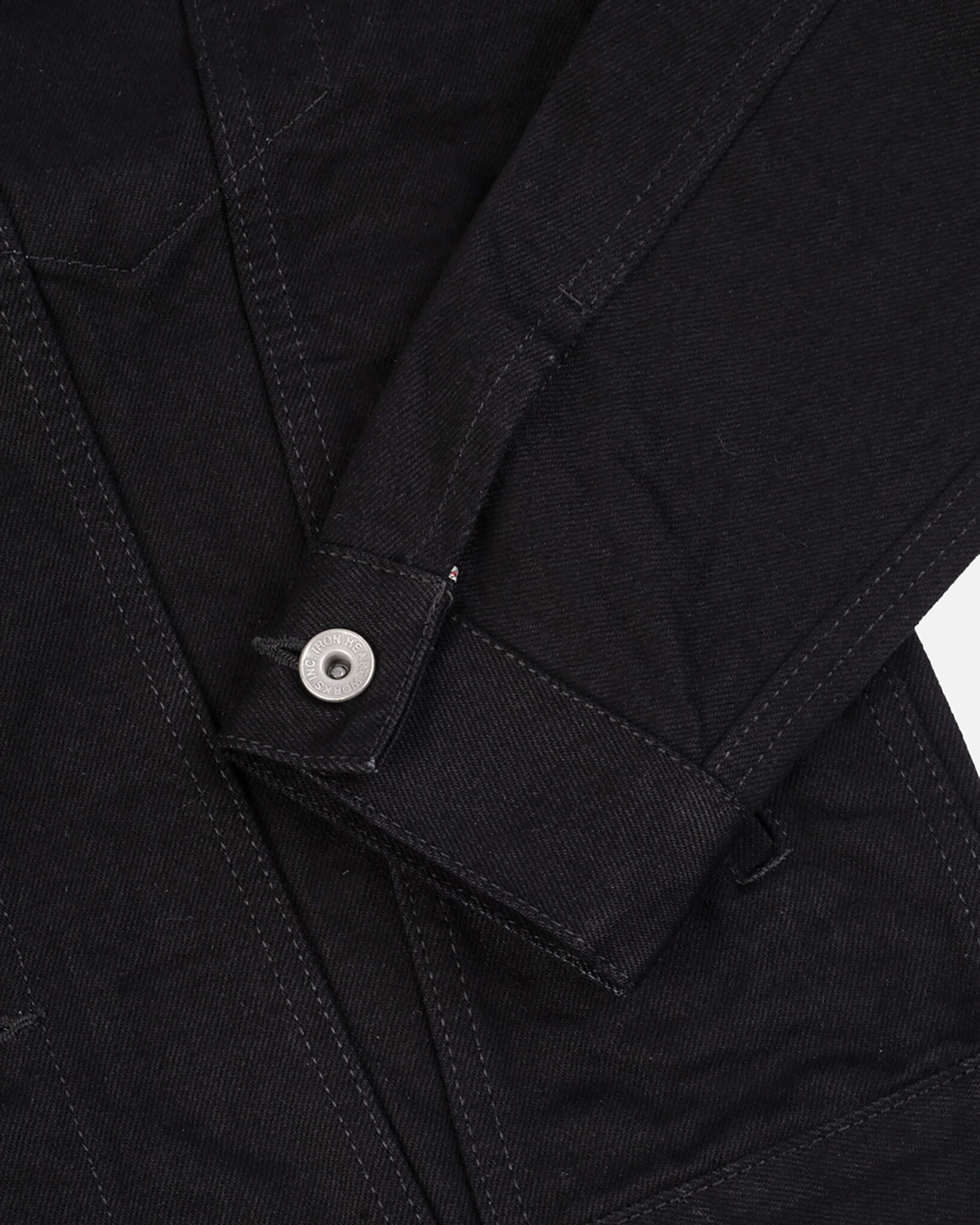 IHJ-86-BLK 14oz Selvedge Denim Modified Type III Jacket -  Black/Black - 9