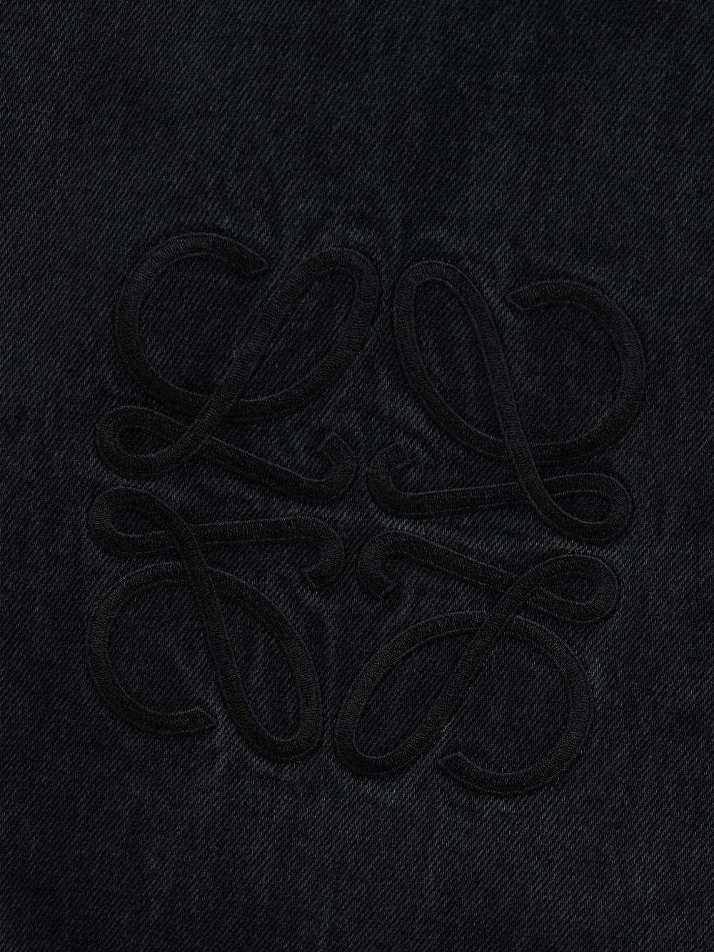 logo-embroidered cotton jeans - 3