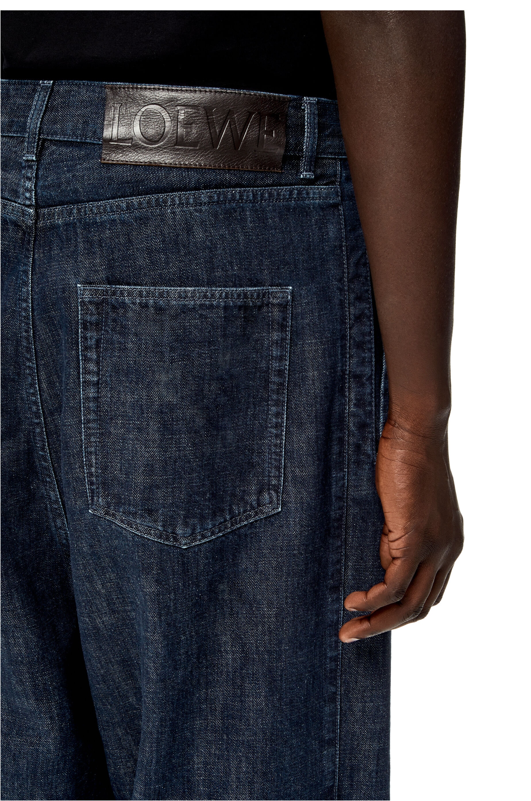 Low crotch denim trousers in cotton - 5