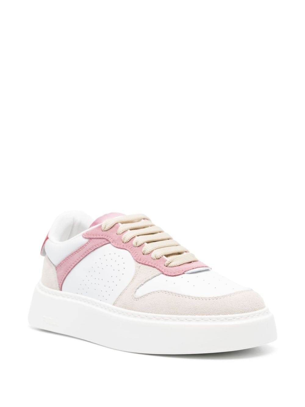 Sport colour-block leather sneakers - 2