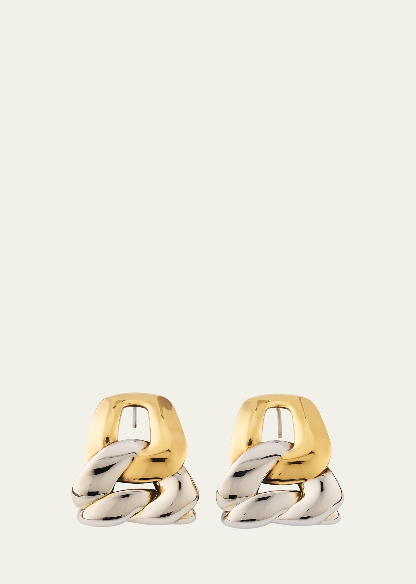 Two-Tone Chain Earrings - 1