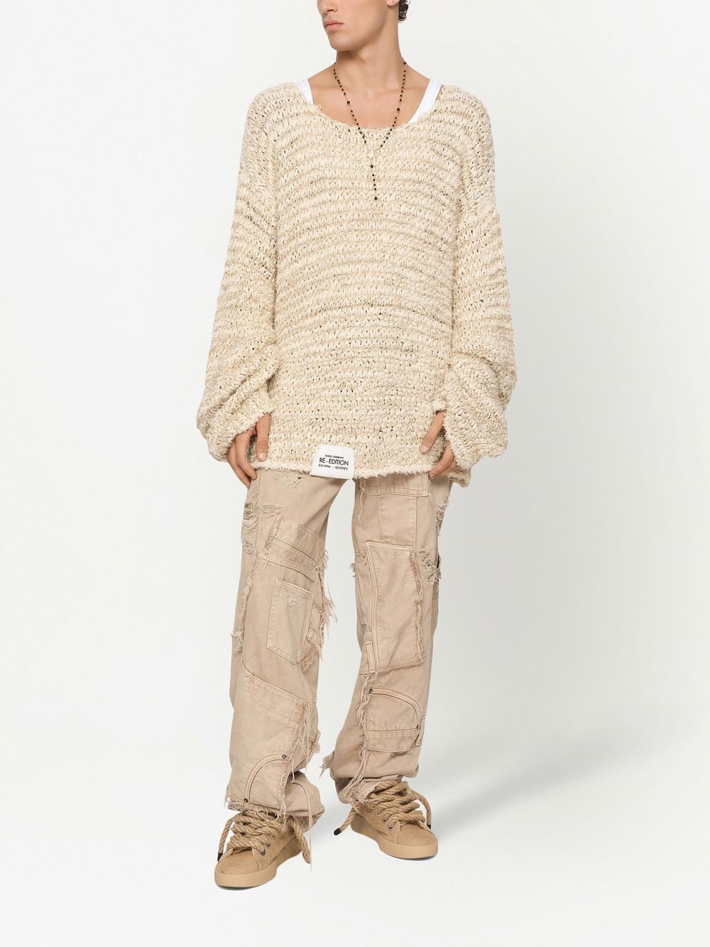 cotton-flax knitted sweater - 3