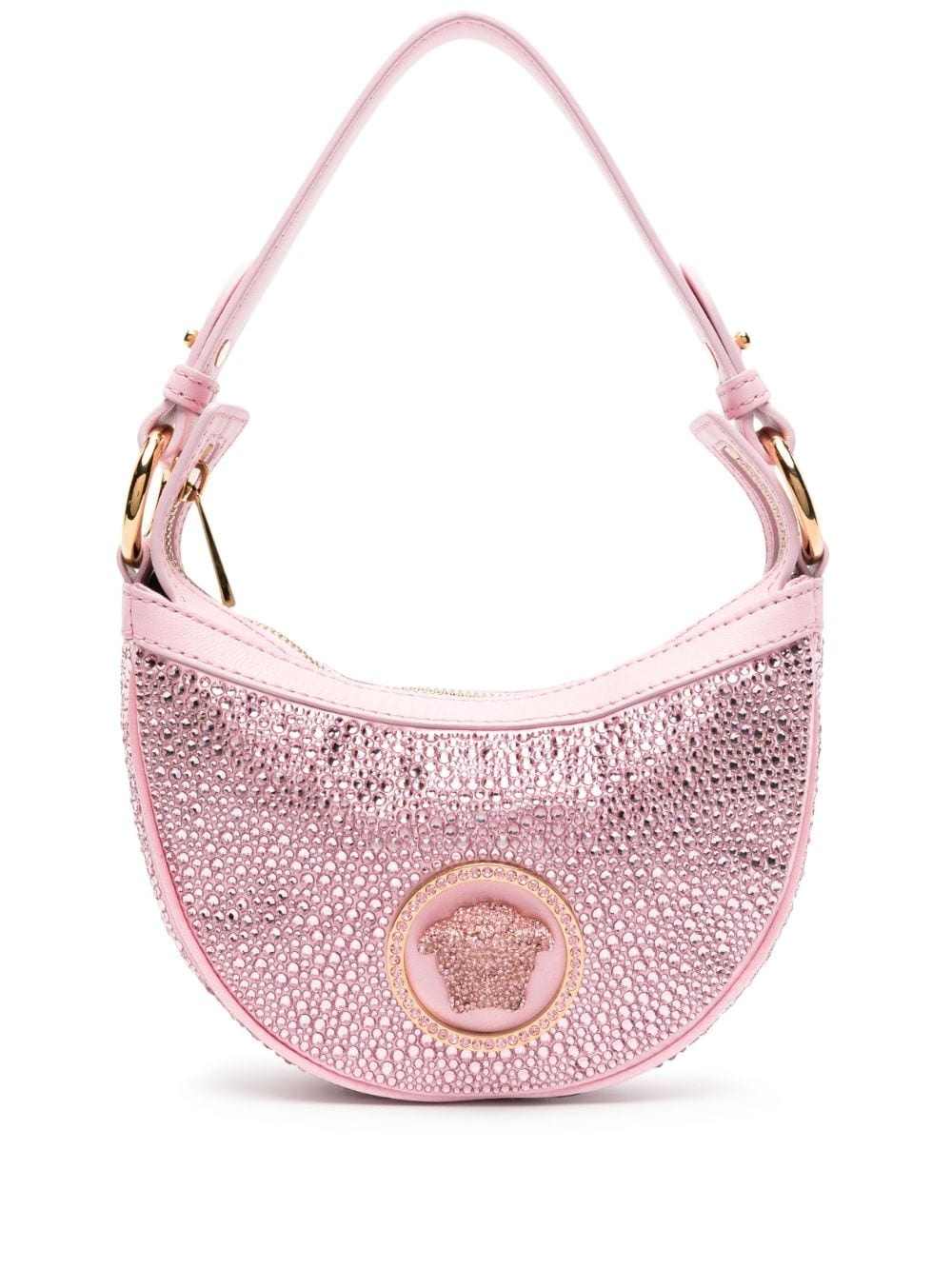 Medusa Head crystal-embellished shoulder bag - 1