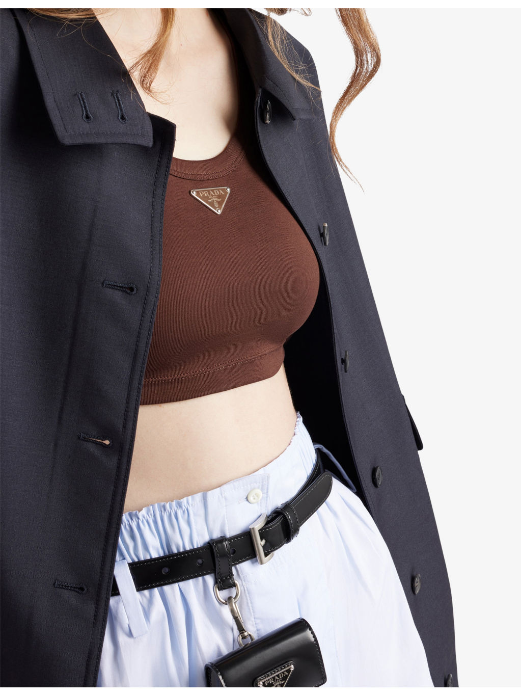 Logo-plaque cropped slim-fit cotton tank top - 5
