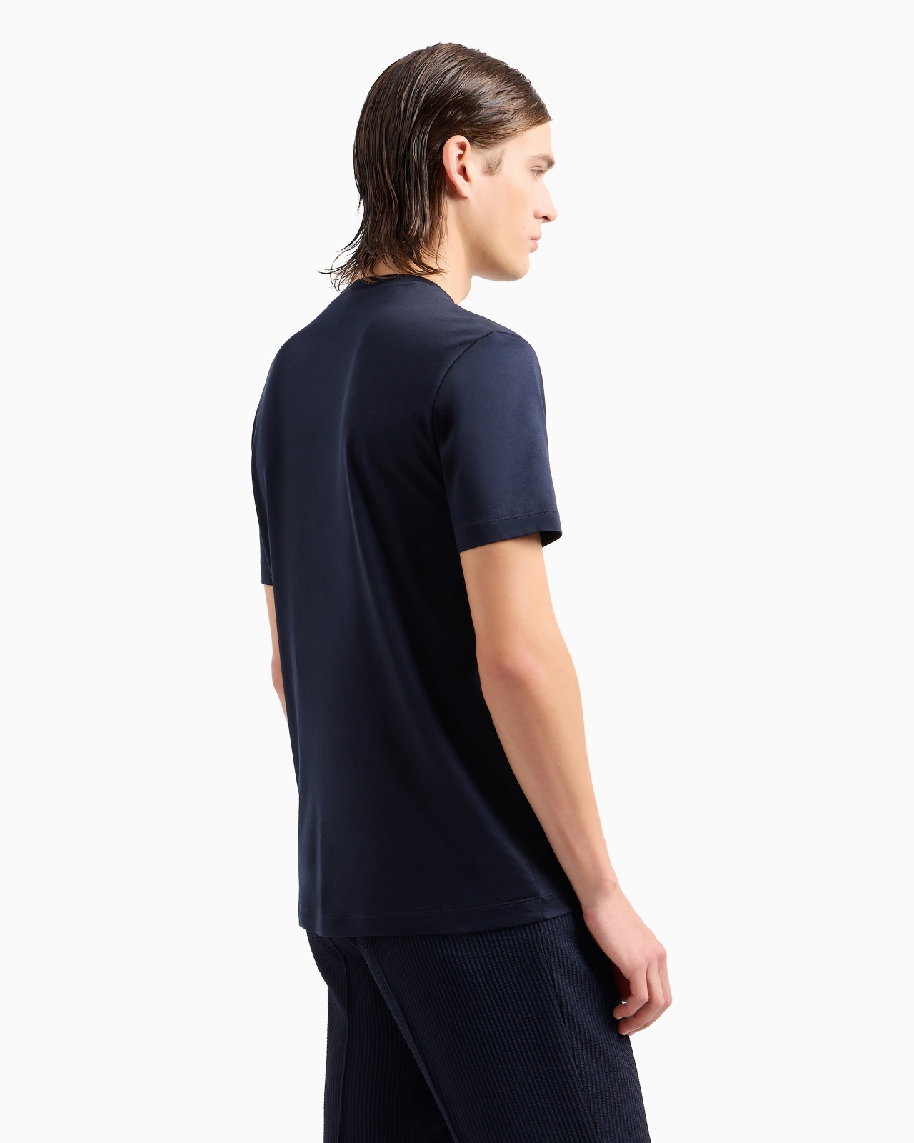 Plain-knit jersey T-shirt in a silk-and-cotton blend - 3