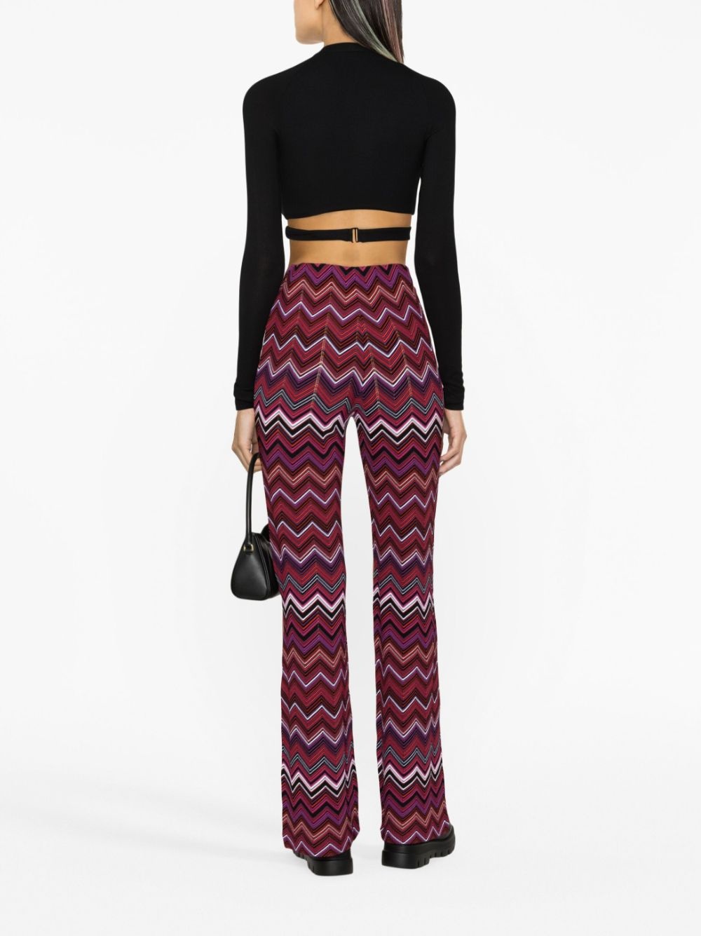 zigzag-print high-waisted trousers - 3