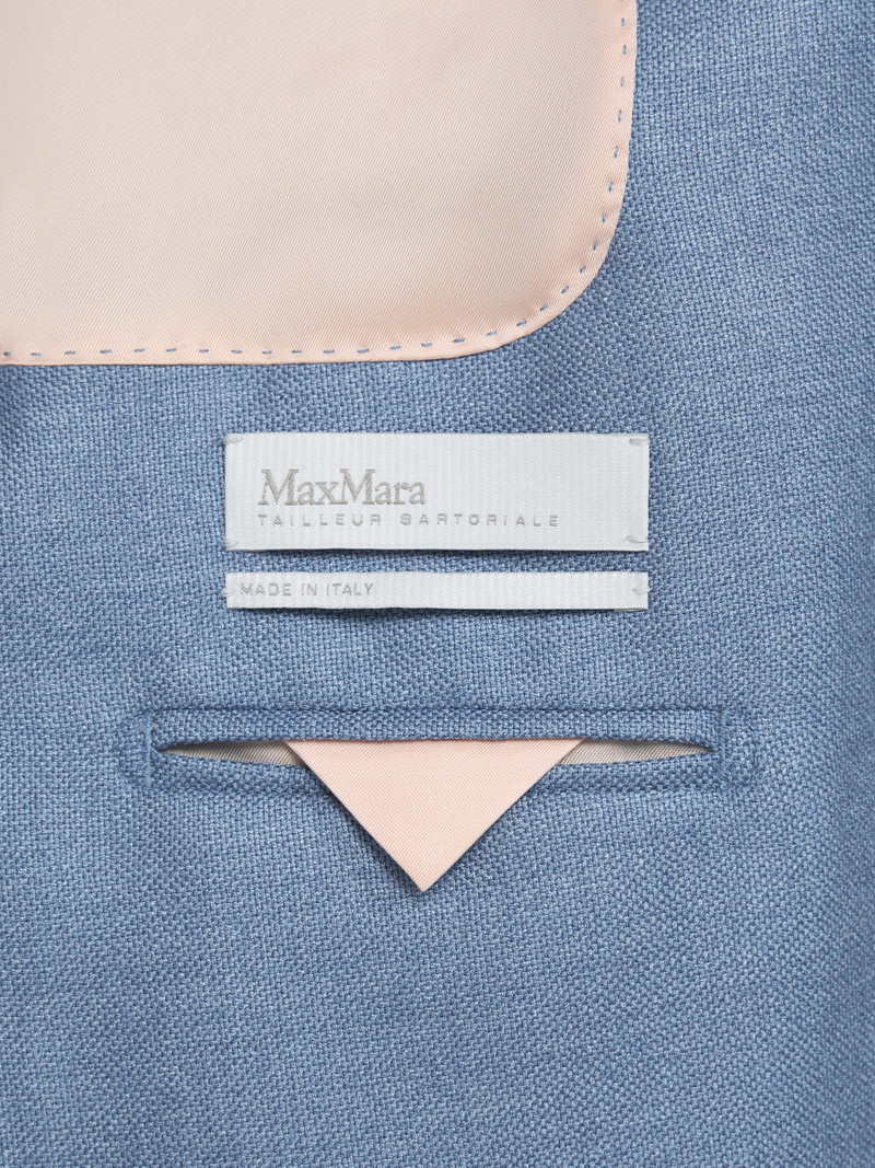 PESCHE Single-breasted wool and silk canvas blazer - LIGHT BLUE 6