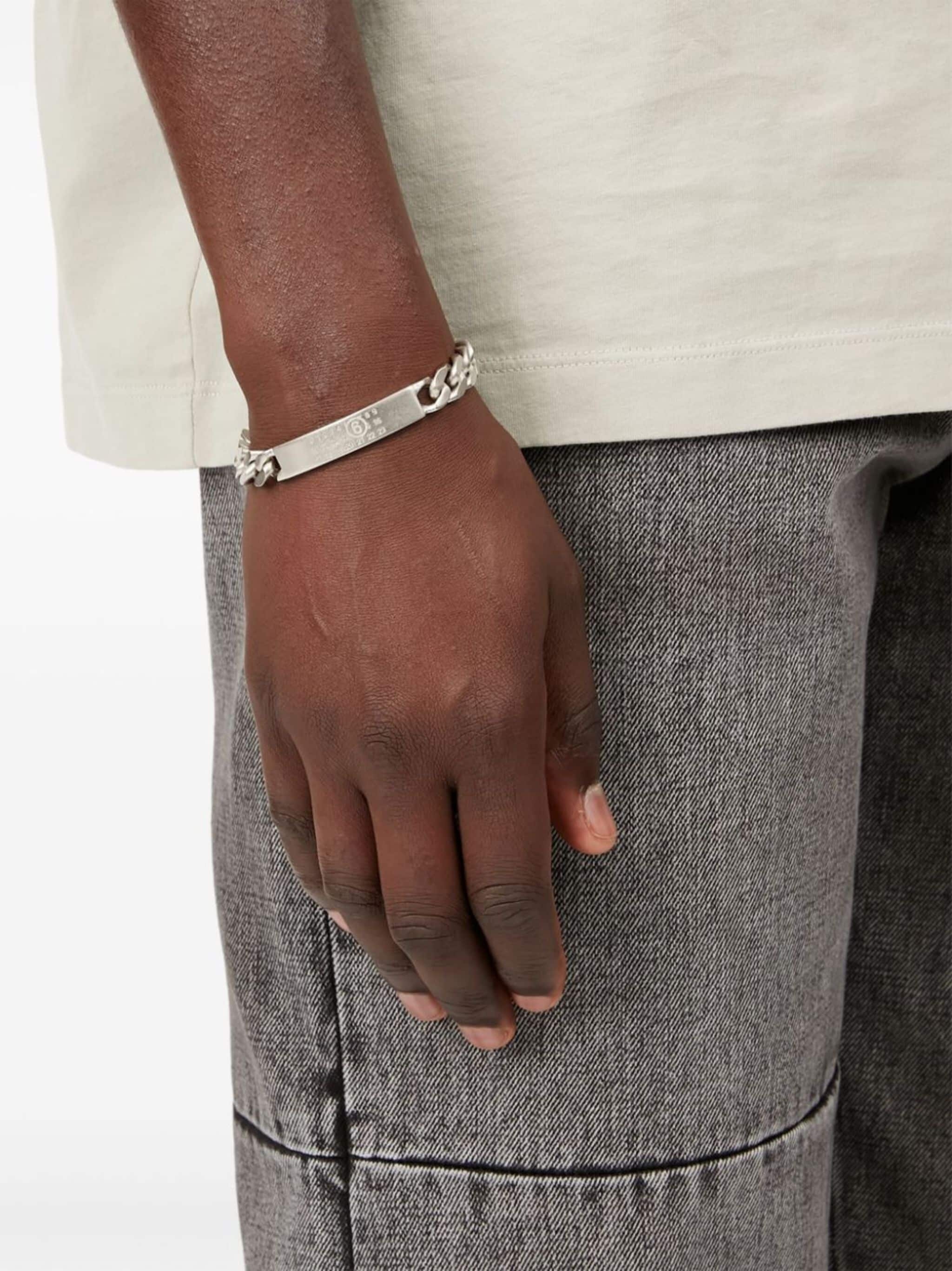 【MM6】NUMBER LOGO BRACELET MM6 Maison Margiela Silver & White Numeric Bracelet MM6
