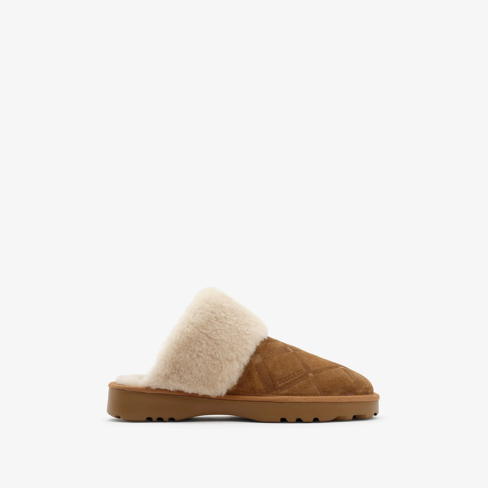 Check Shearling Flint Slippers - 1