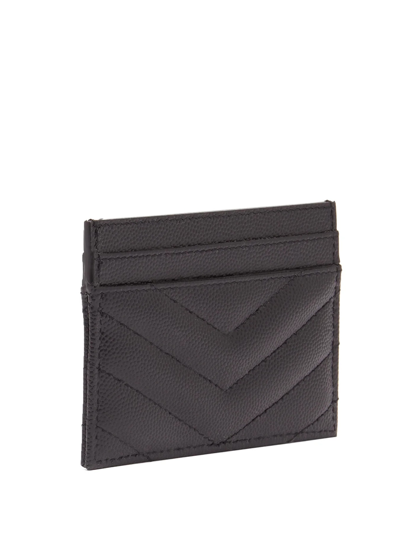 Monogram chevron-quilted leather cardholder - 2